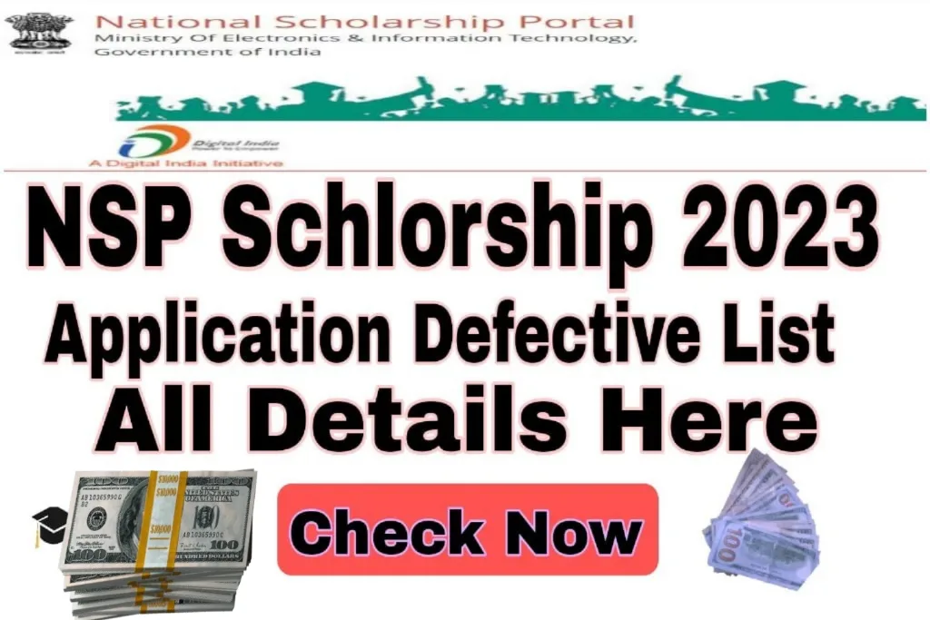 NSP Scholarship 2023 Defective